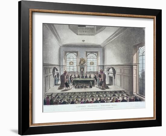 Drawing of the State Lottery, Coopers' Hall, London, 1809-Joseph Constantine Stadler-Framed Giclee Print