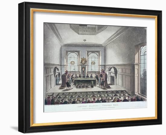 Drawing of the State Lottery, Coopers' Hall, London, 1809-Joseph Constantine Stadler-Framed Giclee Print