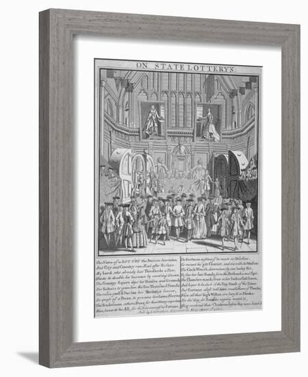 Drawing of the State Lottery in the Guildhall, City of London, 1739-null-Framed Giclee Print