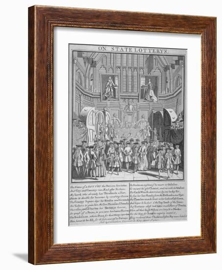 Drawing of the State Lottery in the Guildhall, City of London, 1739-null-Framed Giclee Print