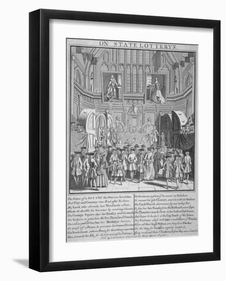 Drawing of the State Lottery in the Guildhall, City of London, 1739-null-Framed Giclee Print