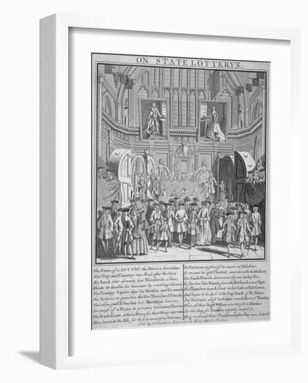 Drawing of the State Lottery in the Guildhall, City of London, 1739-null-Framed Giclee Print