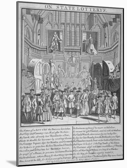 Drawing of the State Lottery in the Guildhall, City of London, 1739-null-Mounted Giclee Print