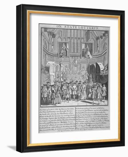 Drawing of the State Lottery in the Guildhall, City of London, 1739-null-Framed Giclee Print