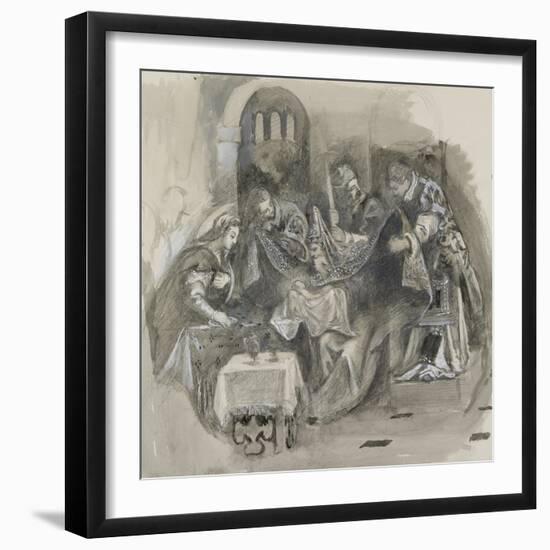 Drawing of Tintoretto's Circumcision in the Scuola Grande Di San Rocco-John Ruskin-Framed Giclee Print