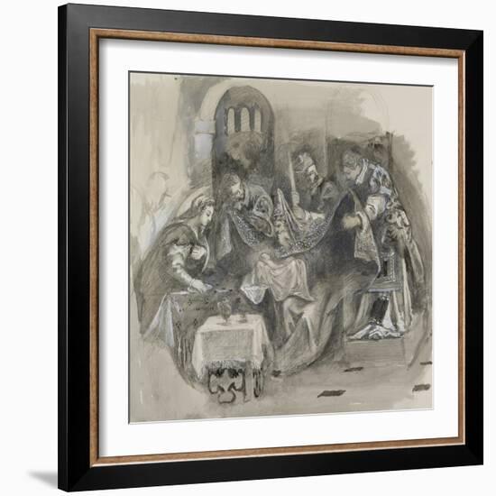 Drawing of Tintoretto's Circumcision in the Scuola Grande Di San Rocco-John Ruskin-Framed Giclee Print