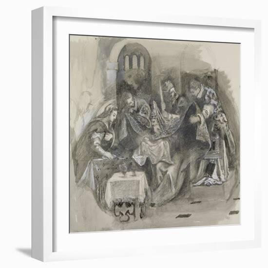 Drawing of Tintoretto's Circumcision in the Scuola Grande Di San Rocco-John Ruskin-Framed Giclee Print