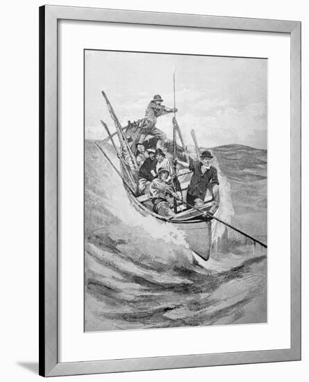 Drawing of Whalers in Boat-null-Framed Giclee Print