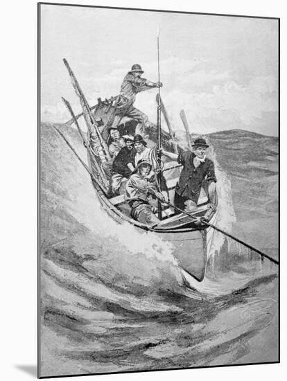 Drawing of Whalers in Boat-null-Mounted Giclee Print