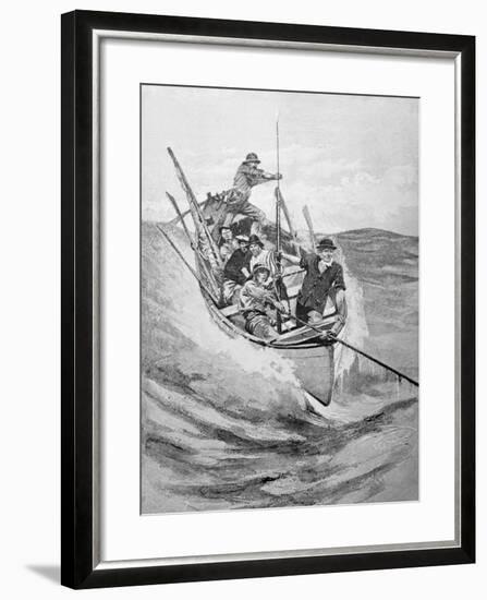 Drawing of Whalers in Boat-null-Framed Giclee Print