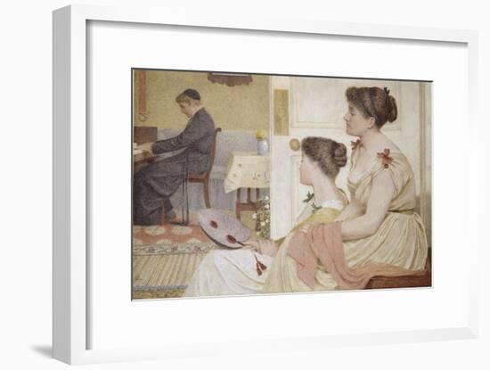 Drawing Room Scene with a Young Priest at the Piano-Thomas Armstrong-Framed Giclee Print