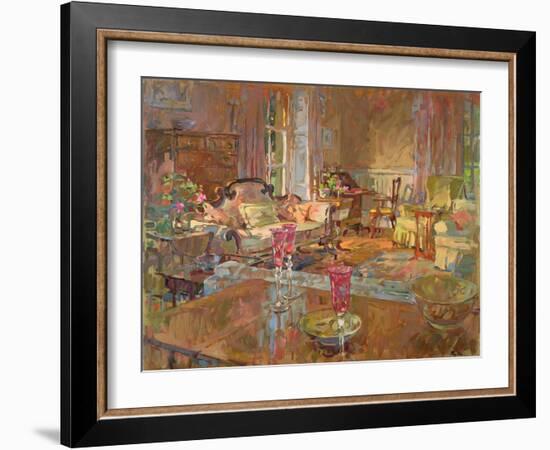 Drawing Room with Venetian Glass (Oil on Canvas)-Susan Ryder-Framed Giclee Print