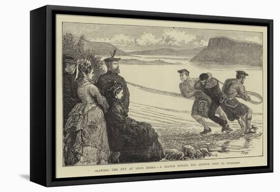 Drawing the Net at Loch Brora, a Sketch During the Queen's Visit to Dunrobin-Francis S. Walker-Framed Premier Image Canvas