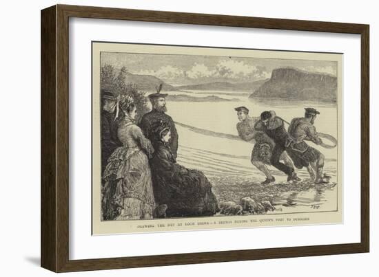 Drawing the Net at Loch Brora, a Sketch During the Queen's Visit to Dunrobin-Francis S. Walker-Framed Giclee Print