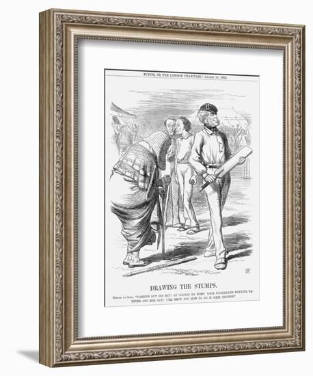 Drawing the Stumps, 1862-John Tenniel-Framed Giclee Print