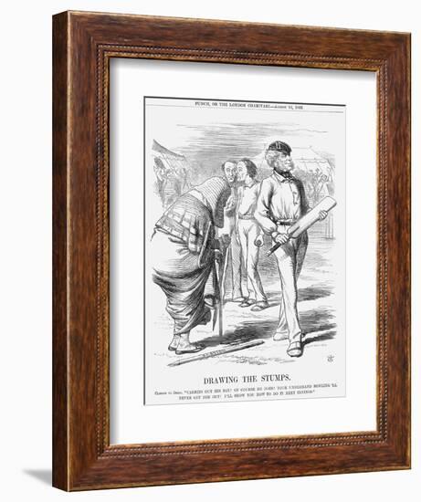 Drawing the Stumps, 1862-John Tenniel-Framed Giclee Print