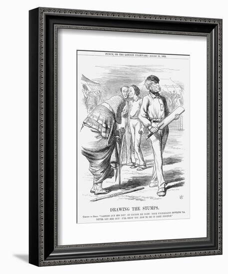 Drawing the Stumps, 1862-John Tenniel-Framed Giclee Print