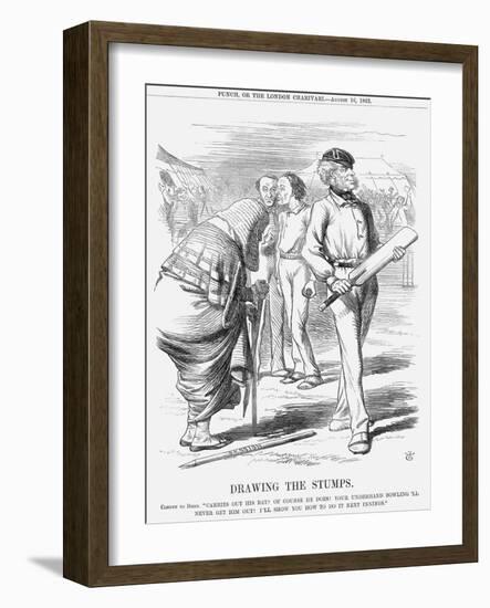 Drawing the Stumps, 1862-John Tenniel-Framed Giclee Print