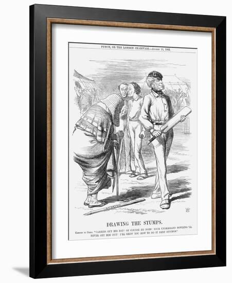 Drawing the Stumps, 1862-John Tenniel-Framed Giclee Print