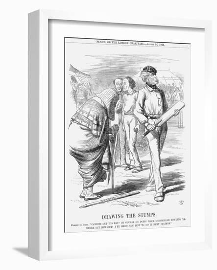 Drawing the Stumps, 1862-John Tenniel-Framed Giclee Print