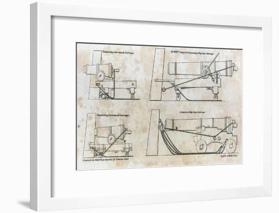 Drawings of Ship Gun Carriages-null-Framed Giclee Print