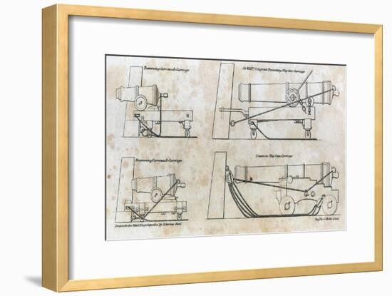 Drawings of Ship Gun Carriages-null-Framed Giclee Print