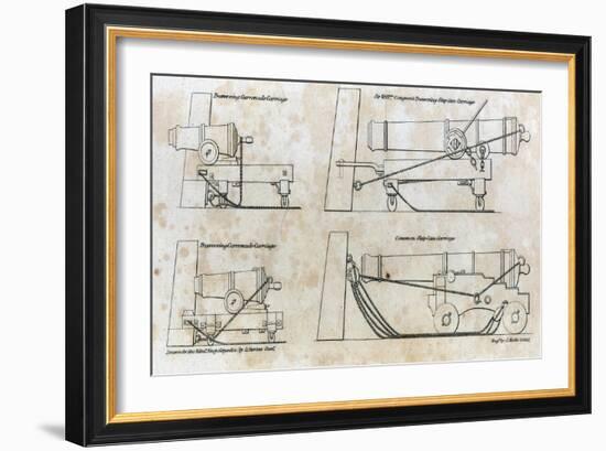 Drawings of Ship Gun Carriages-null-Framed Giclee Print