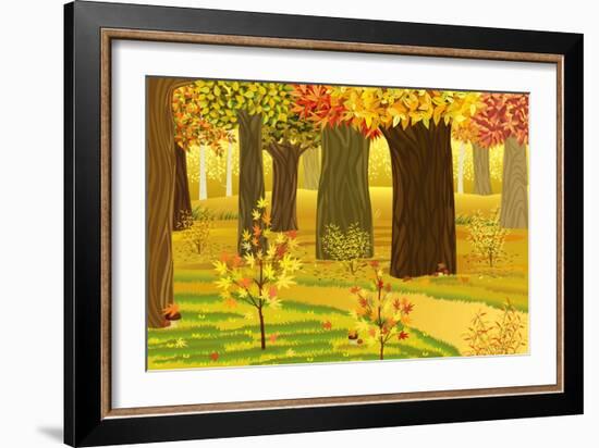 Dream Autumn Forest-Milovelen-Framed Art Print