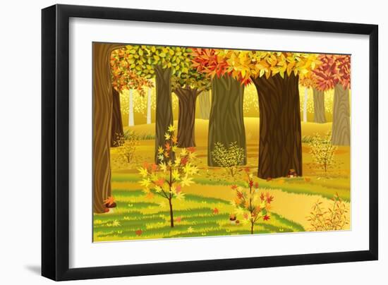 Dream Autumn Forest-Milovelen-Framed Art Print