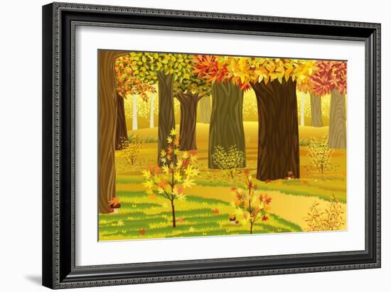 Dream Autumn Forest-Milovelen-Framed Art Print