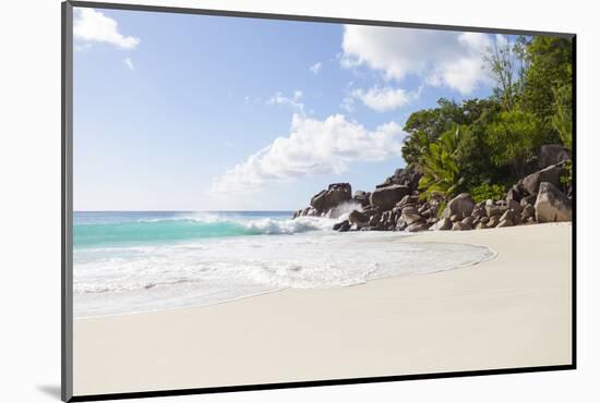 Dream Beach, Indian Ocean, Seychelles, Sand, Water, Small Wave, Blue Sky, Anse Georgette-Harry Marx-Mounted Photographic Print