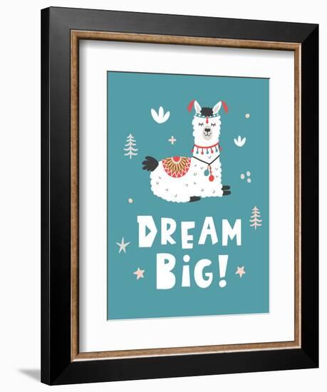 Dream Big, Llama!-Artrise-Framed Premium Giclee Print