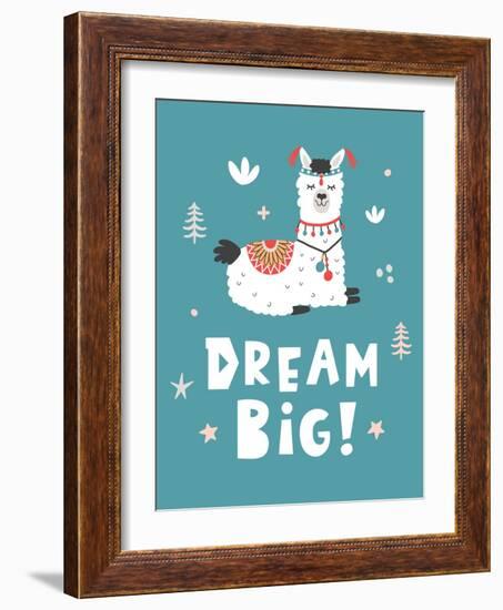 Dream Big, Llama!-Artrise-Framed Art Print