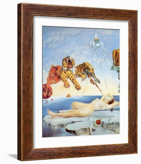 Dream Caused by the Flight of a Bee around a Pomegranate, c. 1944-Salvador Dalí-Framed Art Print