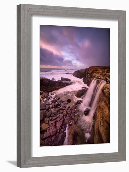 Dream Falls, Ocean Waterfall, California Coast, Sonoma-Vincent James-Framed Photographic Print