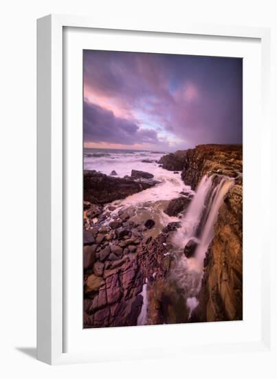 Dream Falls, Ocean Waterfall, California Coast, Sonoma-Vincent James-Framed Photographic Print
