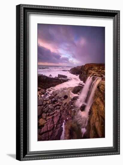 Dream Falls, Ocean Waterfall, California Coast, Sonoma-Vincent James-Framed Photographic Print