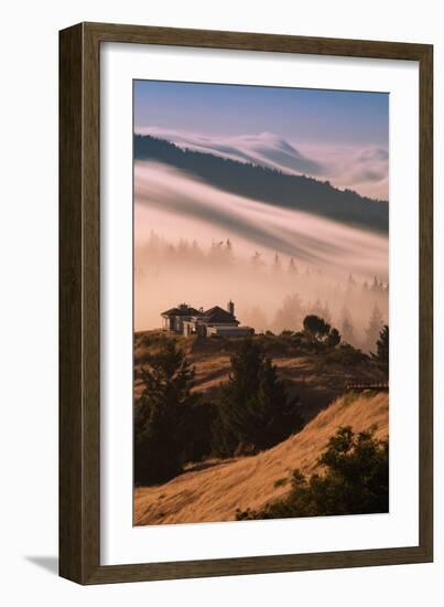 Dream House Fog Movement & Sunset Light Russian Ridge Santa Cruz Silicon Valley-Vincent James-Framed Photographic Print