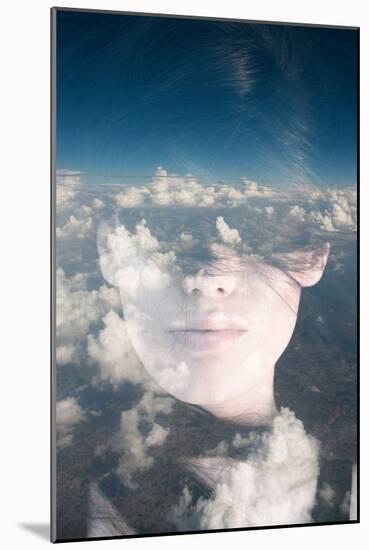 Dream like Surreal Double Exposure Portrait of Attractive Lady Combined with Aerial View Photograph-Victor Tongdee-Mounted Photographic Print