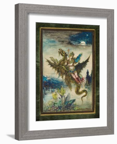 Dream of the Orient or the Peri, C.1881 (W/C & Gouache on Paper)-Gustave Moreau-Framed Giclee Print