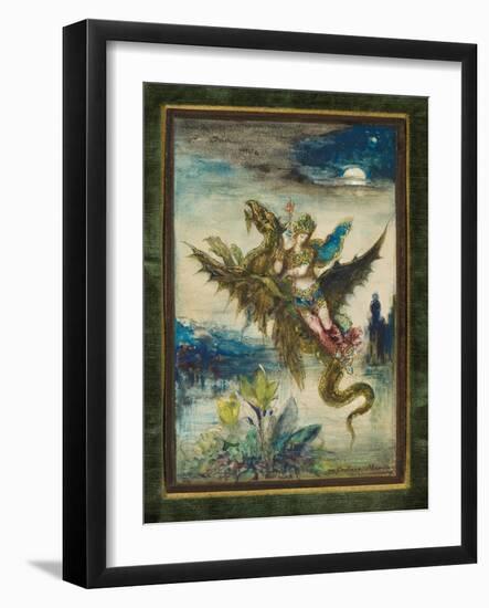 Dream of the Orient or the Peri, C.1881 (W/C & Gouache on Paper)-Gustave Moreau-Framed Giclee Print