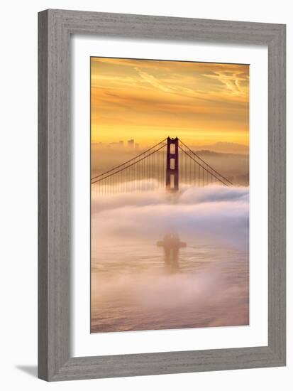 Dream State at Golden Gate Suspended Fog Around Tower San Francisco-Vincent James-Framed Photographic Print
