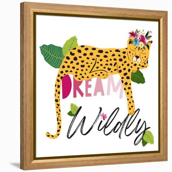 Dream Widly Cheetah-Jennifer McCully-Framed Stretched Canvas