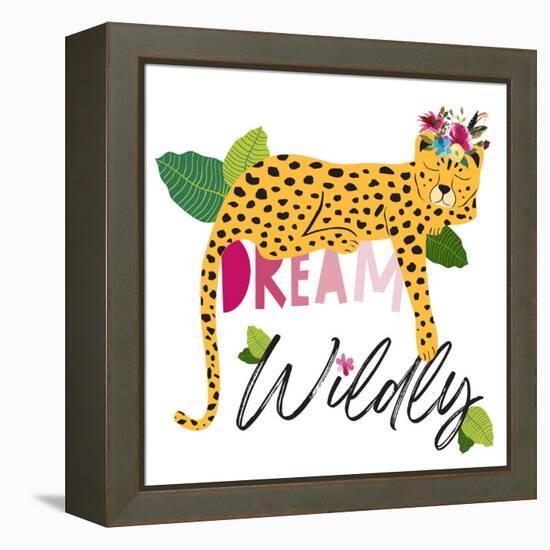 Dream Widly Cheetah-Jennifer McCully-Framed Stretched Canvas