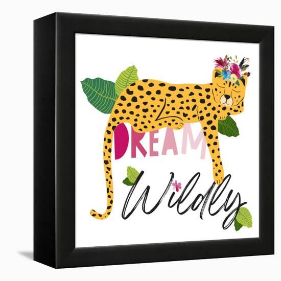 Dream Widly Cheetah-Jennifer McCully-Framed Stretched Canvas