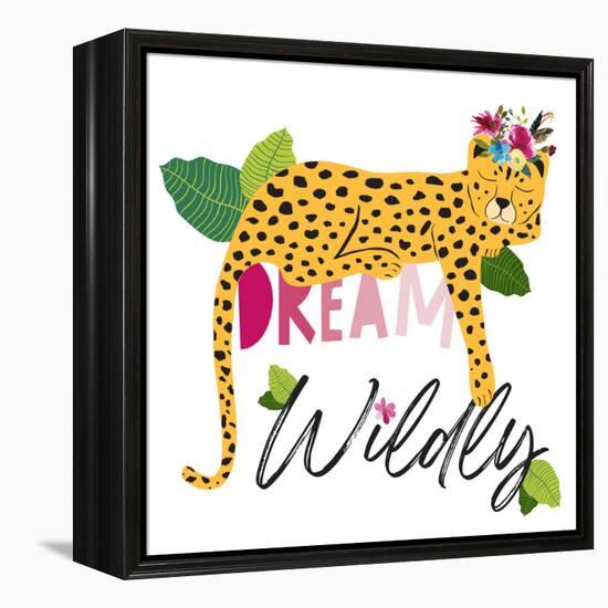 Dream Widly Cheetah-Jennifer McCully-Framed Stretched Canvas