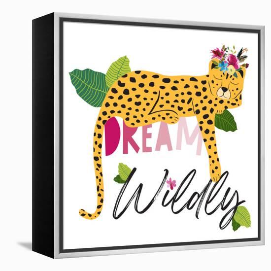 Dream Widly Cheetah-Jennifer McCully-Framed Stretched Canvas