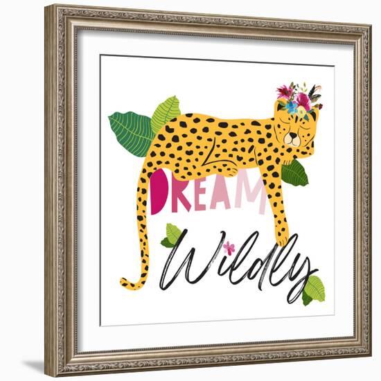 Dream Widly Cheetah-Jennifer McCully-Framed Premium Giclee Print
