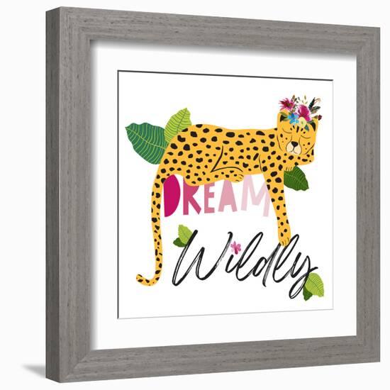 Dream Widly Cheetah-Jennifer McCully-Framed Art Print