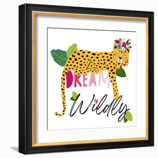 Dream Widly Cheetah-Jennifer McCully-Framed Art Print